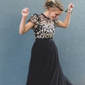 Needle & thread black dress